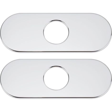 Lot de 2 - Cache-trous - Acier inoxydable - Pour évier cuisine 1 ou 3 trous - Résistant corrosion et usure - Installation sans outil - Argenté - 160x35x6 cm