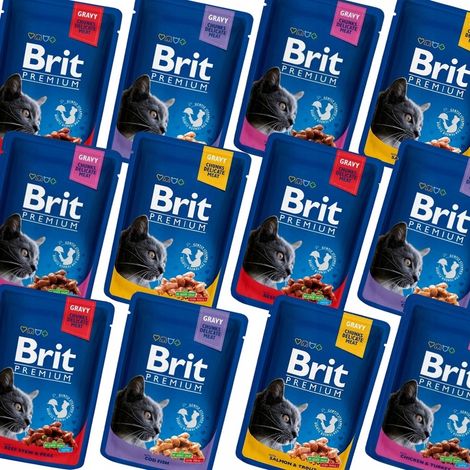 Trozos de comida para gatos Brit Premium en salsa Mix 24 x 100 g
