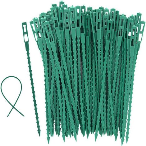 Ulisem 100 Accroche Tuteurs pour Tomates, Arbres, Serre-câbles - Attaches Réutilisables en Plastique pour Jardinage