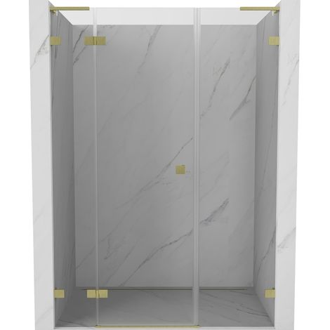 Mexen Lunar L porte de douche pivotante gauche 160 cm transparent, or brossé - 834SL-160-050-55-00-L (1/5)