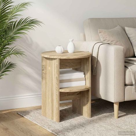 vidaXL  Side Cabinet  2 pcs Sonoma Oak Ø40 x 50 cm Engineered Wood