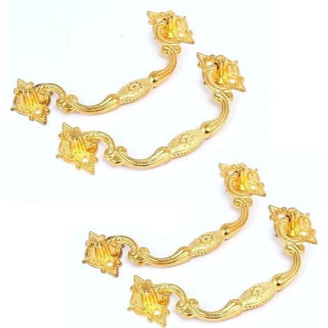 Boutons de poignée en métal pour meubles, ton doré, 104mm x 50mm, 4 pièces (0460971a792b2e2c8a9af484 (1/4)