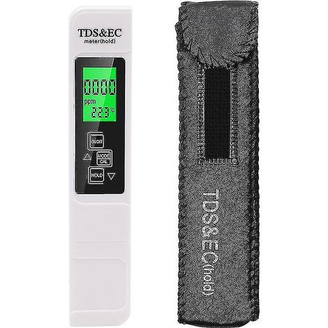 Medidor de TDS, EC y pH para análisis de calidad del agua: analizador 3 en 1 con pantalla LCD para piscinas, hidroponía, agua potable y acuarios. (1/3)