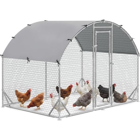 Capacité 4 à 6 Poules Enclos Extérieur Grillagé en Acier Bâche Anti-Pluie pour Lapins Canards (1/5)