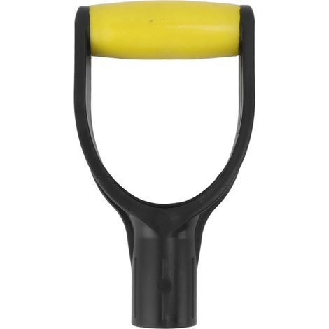 Pelle D Grip Poignée 32 mm de diamètre intérieur Renfort de poignée en silicone Poignée de pelle à neige Remplacement pour creuser Outil de ratissage Jaune Noir (1/5)