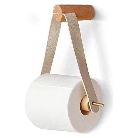 Nordic Porte-Rouleau Vintage en Bois Mural,Support Derouleur Porte Papier Toilette pour Salle de Bains WC Deco (1/4)