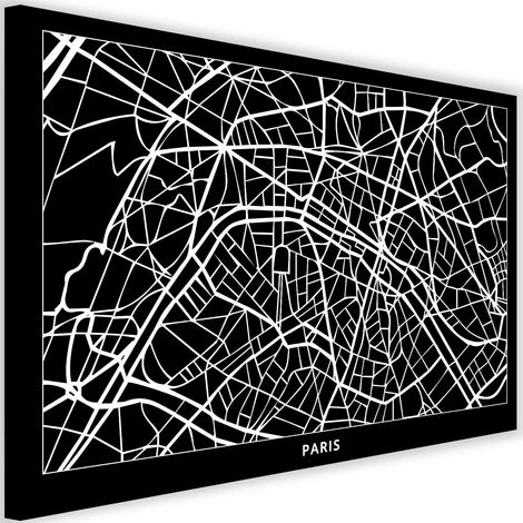 Tableau sur toile Plan de la ville de Paris 60x40 (1/5)
