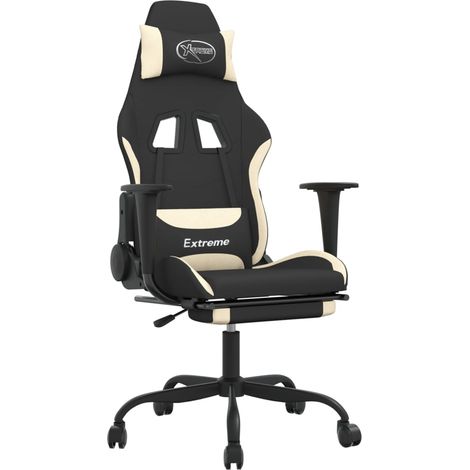 Maison Exclusive - Chaise de jeu avec repose-pied Noir et crème Tissu
