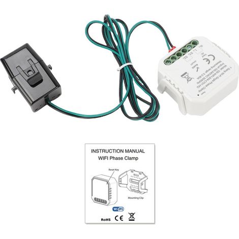Moniteur d'énergie pour maison intelligente, compteur monophasé, affichage des données en temps réel pour la surveillance du système solaire photovoltaïque, compatible avec l'application Tuya, 1 gang. (1/5)