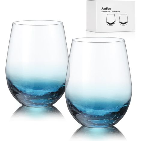 Verres à Vin Bleus Craquelés 560 ml