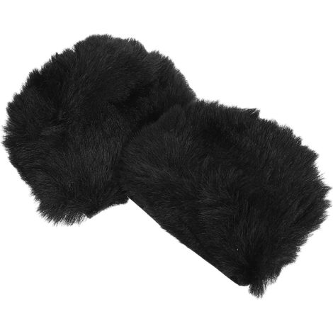 Décoration Casque Oreilles D’Ours en Peluche Noire, 1 Paire Design Détachable, Toucher Doux et Confortable, Forme Ronde, Résistante à Déformation (1/5)