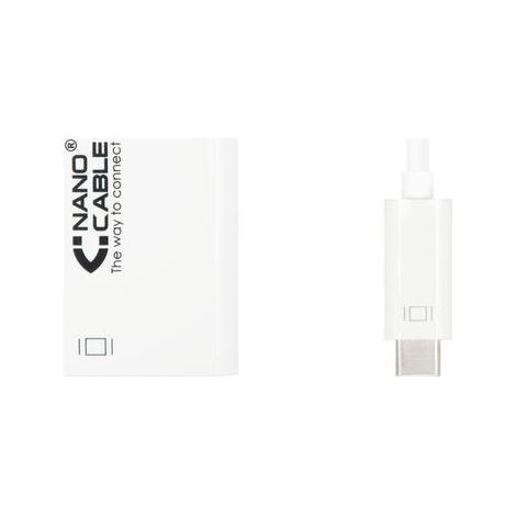 Conversor Nanocable 10.16.4103/ USB Tipo-C Macho - DVI-D (24+1) Hembra/ 15cm/ Blanco (1/2)
