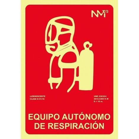 Señal 210x300mm pvc lumi equipo respiracion rd00117