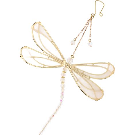 Attrape-Soleil Dragonfly en Cristal avec Pendentif - Crystalis - Modèle Fleur de Lotus - Métal Brillant - 15x15.5cm - Effet Arc-en-Ciel Unique (1/4)