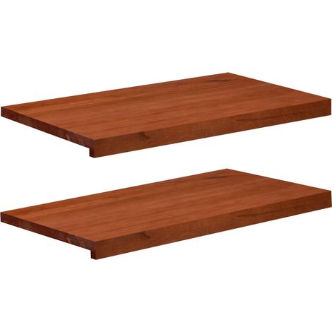 vidaXL Alfeizares 2 uds. Marrón 70 x 40 x 2 cm Madera de Haya Sólida (1/2)