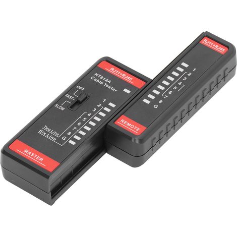 Testeur de cables reseau RJ11 RJ45 HT812A outil test ligne tel mesure ABS sans pile 2xAAA (1/5)