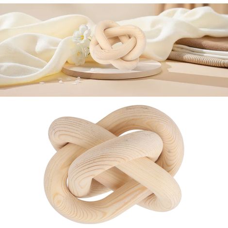 Décoration de style bohème pour chambres d'hôtes, chaîne en bois à trois anneaux, artisanat d'intérieur, ornements décoratifs en bois couleur bois naturel (1/5)