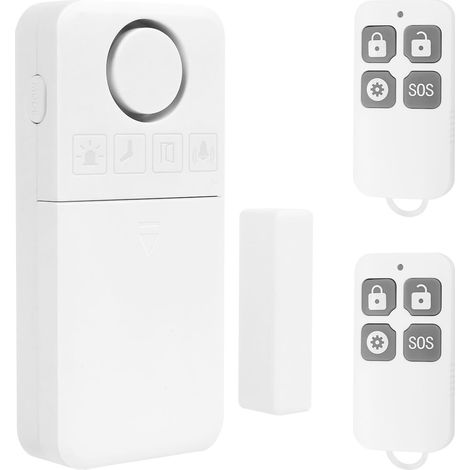 Allarme porta, 2 telecomandi, sirena ad alto volume da 130 dB, 5 modalità di allarme, avviso batteria scarica, rilevatore porta aperta, allarme domestico per casa, negozio, sicurezza bambini (1/5)