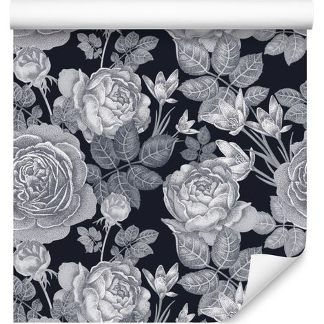 Papier peint à motifs de roses vintage pour salon et chambre 50x1000 cm (1/5)