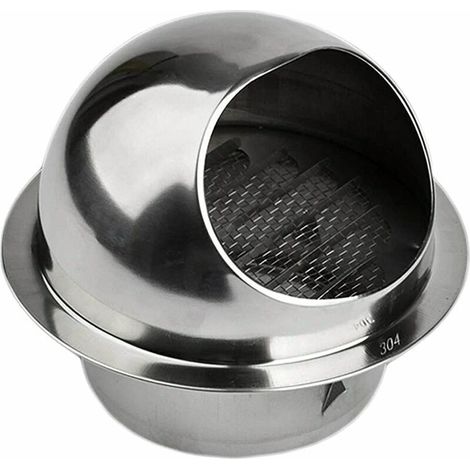 Grille d'Aération,6" Ventilation Hotte Murale Ronde, Bouche de Sortie Ventilation Grille en Acier Inoxydable 304 (ø150mm) (1/5)