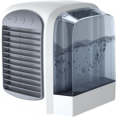 JSSEVN - Mini Plus Enfriador de aire personal refrigerado por agua para oficina en casa (gris) (1/5)