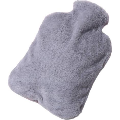Bouillotte en fourrure de lapin, chauffe-mains à remplissage d'eau, chauffe-mains en PVC grande capacité, bouillotte à remplissage longue durée