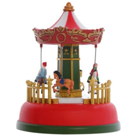 Mini-Weihnachtsspieluhr, beleuchtetes Karussell, animiertes Riesenrad, Geschenk, romantische Schreibtischdekoration