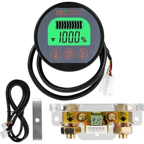 Batteriemonitor, wasserdichter digitaler Batterietester mit LCD-Anzeige, 2 m Kabel, 8–120 V 100 A Voltmeter/Amperemeter für Auto, Boot, Wohnmobil, Solaranlage (1/5)