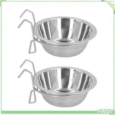 Bol de Chien Suspendu - V GEBY - 2pcs - Acier Inoxydable - Grande Capacité - Facile à Nettoyer (1/4)