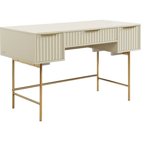 Bureau avec rangements - Beige et doré - VITESDA de Pascal Morabito