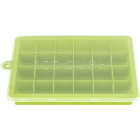 Moule à glaçons carré 24 cavités en silicone vert, outil de cuisine DIY pour pudding et glaçons (1/5)