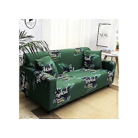 Stretch-Sofabezug, bedruckter Couchbezug, Sesselbezug für Polstersofas, elastischer Universal-Möbelschutz mit 2 Kissenbezügen, katzensicher