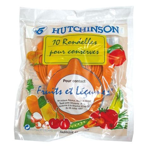 Rondelle bocaux - HUTCHINSON - 95 x 65 mm - Lot de 10 - Caoutchouc - Épaisseur 3 mm (1/4)