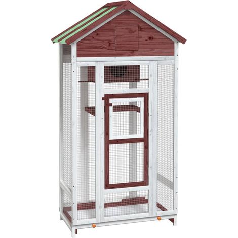 Voliere Mokka 91,5x53x170 cm Massivholz Kiefer vidaXL