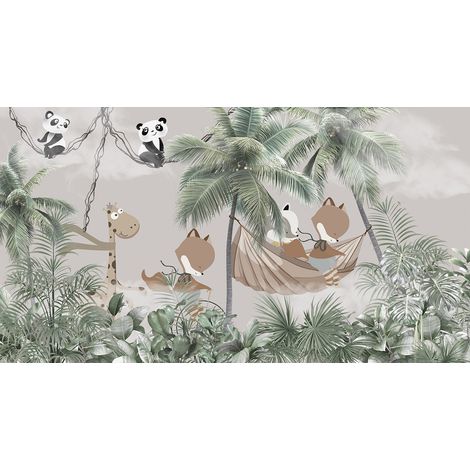 Papier peint panoramique Enfants - Animaux - 195 cm x 106 cm (1/2)