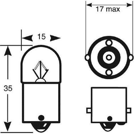 1 Ampoule 12V 5W BA15S SSC x10