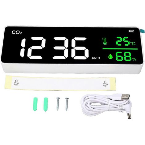 CO2-Monitor für den Innenbereich zur Wandmontage: Temperatur- und Feuchtigkeitsmesser mit Tuya-App-Anbindung.