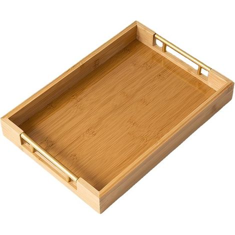 Vassoio da portata portatile in legno con manici (41x30x5 cm) (1/5)