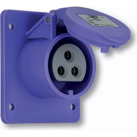Base de panel recta 16A 24V/50-60Hz 2P 70x70mm IP44