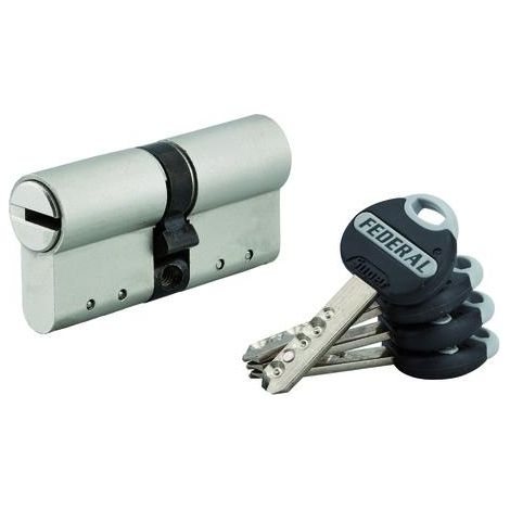 Thirard – Cylindre de serrure double entrée 30x30mm – Nickel – Anti-arrachement, anti-perçage, anti-crochetage – 4 clés – Haute sécurité