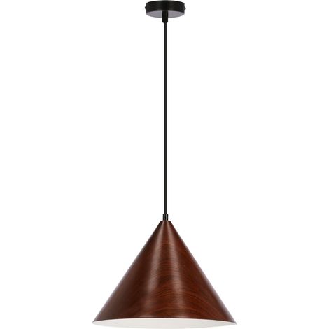 Suspension minimaliste noire noyer Ø32 E27 Candellux (1/3)