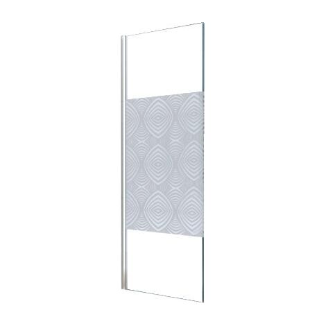 ONDEE - Mampara de baño UIMI - Mampara de baño fija - Vidrio templado - Acabados cromados - 90 cm