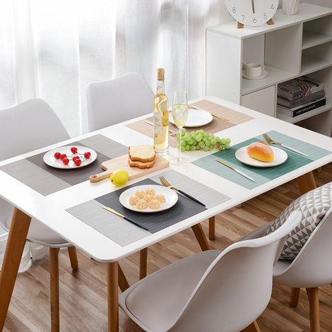 Lot de 4 sets de table bicolores 4530 cm, en polypropylène tissé et coton (1/5)