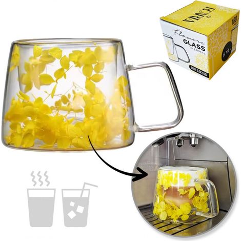 Vaso térmico con flores en el interior, hortensias 180 ml 1 unidad SZK155