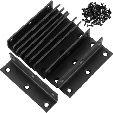 Ecleanfy - Connecteur à Angle Droit en L, Lot de 10 Supports d\'Angle en Métal 90 Degrés Renforts d\'Angle Perforés pour Bois, Support d\'Angle à Charge Lourde pour la Fixation, Réparation de Meubles (1/4)