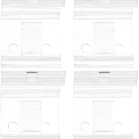 Les supports de fixation invisibles pour stores vénitiens, fabriqués en polycarbonate transparent, sont robustes, résistants au jaunissement et sont fournis avec des supports universels à clipser.