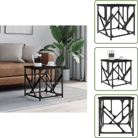 Table basse noir 45x45x47,5 cm bois d'ingénierie - Table Basse - Meuble Salon - Table D'appoint - Design Industriel - Table Noire (1/5)