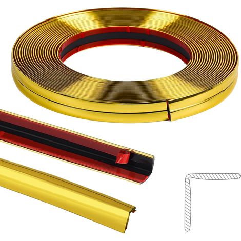 32,8 pi/10 m Bande décorative auto-adhésive, moulures de plafond à décoller et à coller, miroirs flexibles, mur, plafond, sol, placard, carreaux, bords, moulures, ruban de joint DIY pour décoration (1/5)