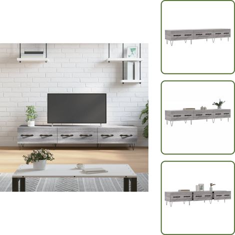 Meuble TV sonoma gris 150x36x30 cm bois d'ingénierie - Meuble Tv - Meuble Téléviseur - Rangement Tv - Meuble Media - Armoire Tv (1/5)