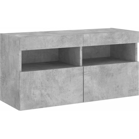 Mobile TV multimediale scaffale TV credenza TV sala da pranzo soggiorno camera da letto montaggio a parete con luci LED 80 x 30 x 40 cm grigio 020027911